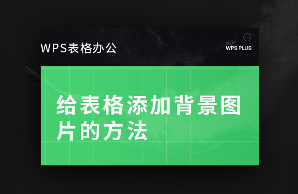 WPS表格办公---给表格添加背景图片的