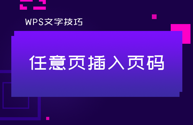 WPS文字技巧---任意页插入页码