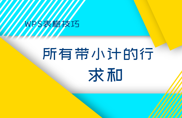 WPS表格技巧---所有带小计的行求和