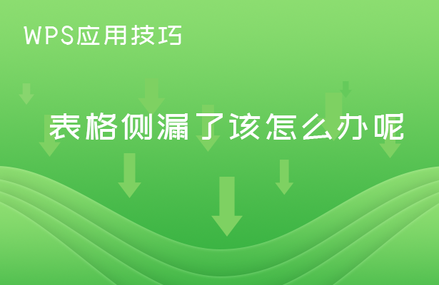 WPS应用技巧---表格侧漏了该怎么办