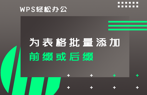 WPS轻松办公---为表格批量添加前缀或