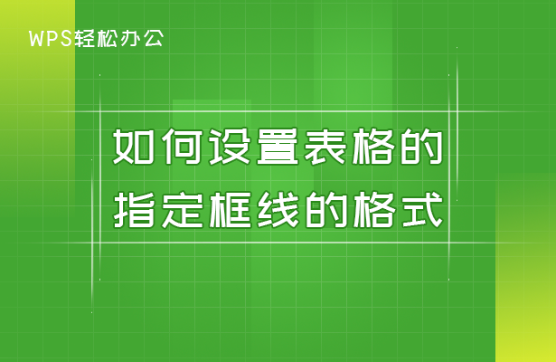 WPS轻松办公---如何设置表格的指定框