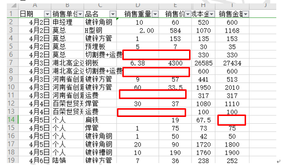 WPS表格一键跨行填充内容