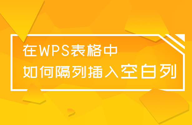 WPS表格技巧—在WPS表格中如何隔列插