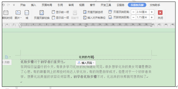 WPS小技巧应用-如何对插入的页眉页脚进行高度调整