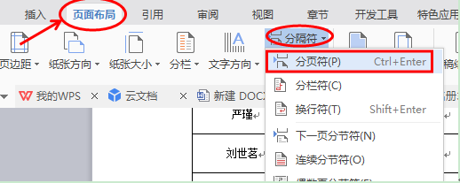 WPS文字中分页符的运用