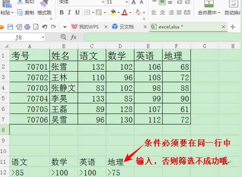 WPS表格如何运用筛选与高级筛选